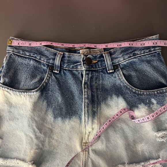 Abercrombie & Fitch Y2K Vtg Dip Dye High Rise Cut Off Denim Shorts 8 Distressed - Picture 4 of 9